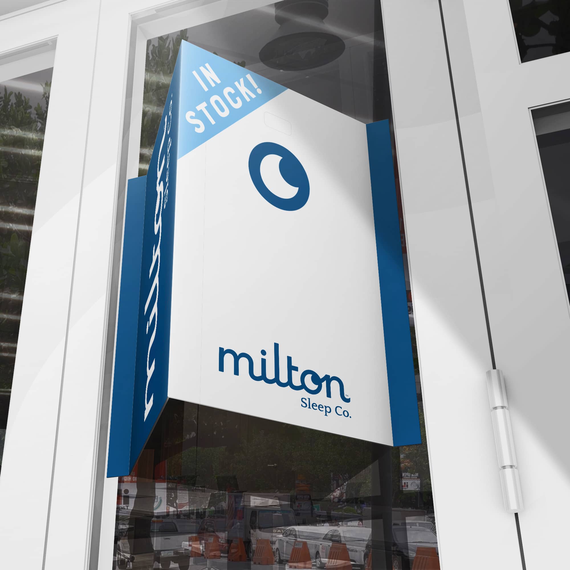 Milton Retail sign: In stock